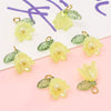 Acrylic Plated Lily Orchid Beads Handmade Necklace Bracelet Clothing Accessories Wholesale