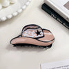 Acrylic Pvc Handmade Leopardprint Cowboy Hat Hairpin Women's Hair Accessories Headwear