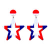 Acrylic Red Blue And White Striped Geometric Earrings Minimalist Versatile Festive Jewelry For Women And Men