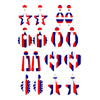 Acrylic Red Blue And White Striped Geometric Earrings Minimalist Versatile Festive Jewelry For Women And Men
