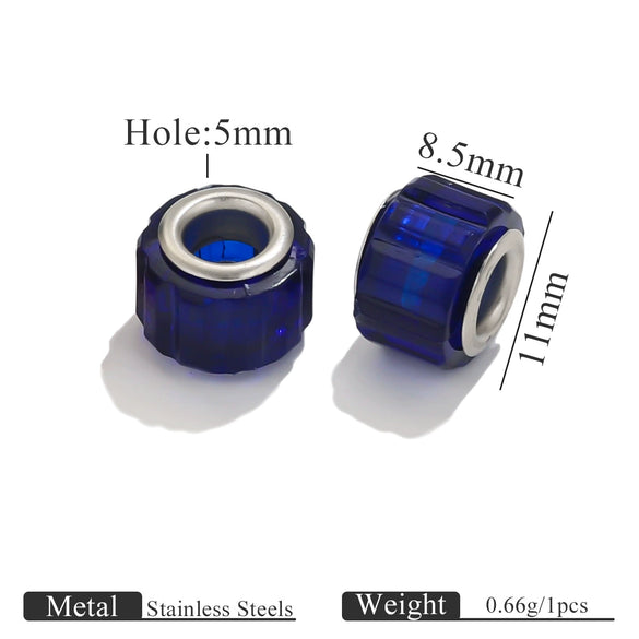 Acrylic Resin Color Transparent Diamond Cylindrical Large Hole Beads Bracelet Necklace Loose Beads