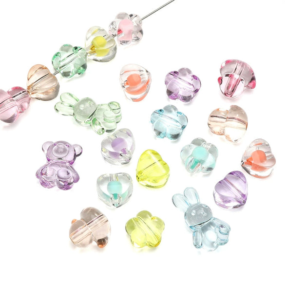 Acrylic Simple Style Fivepointed Star And Round Beads Diy Hair Ornament Accessories