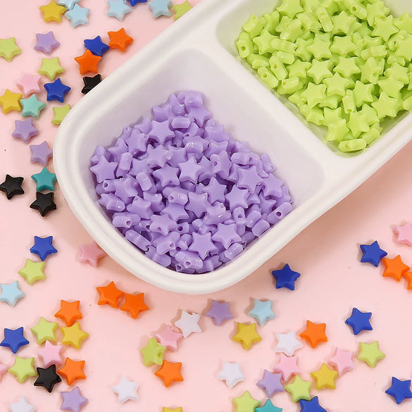Acrylic Solid Color Fivepointed Star Beads Jewelry Material For Diy Bracelet And Necklace