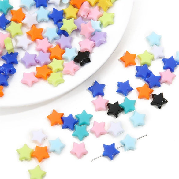 Acrylic Solid Color Fivepointed Star Beads Jewelry Material For Diy Bracelet And Necklace