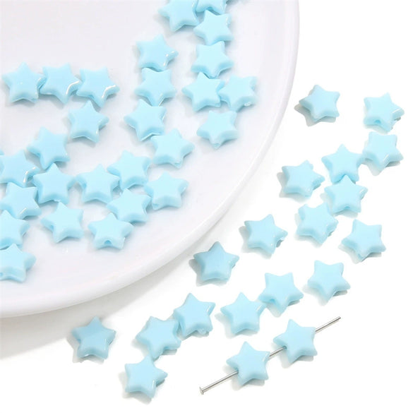 Acrylic Solid Color Fivepointed Star Beads Jewelry Material For Diy Bracelet And Necklace