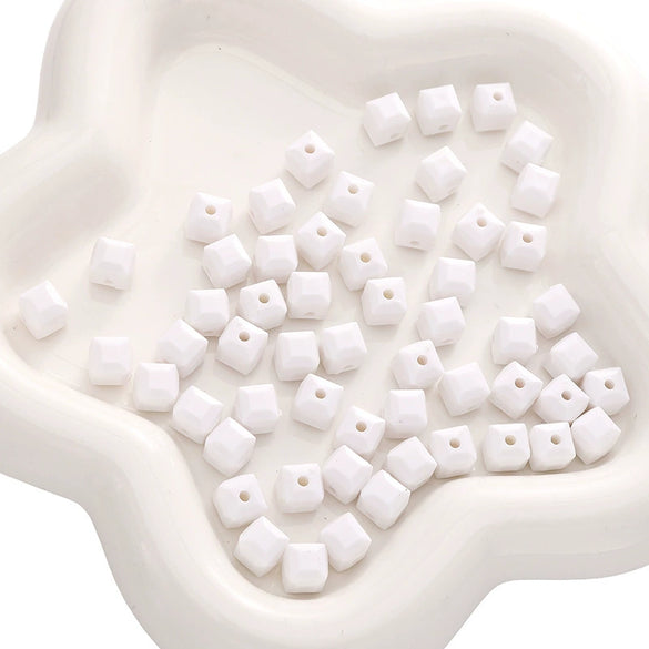 Acrylic Solid Color Square Loose Beads For Handmade Diy Bracelet And Mobile Phone Chain Accessories