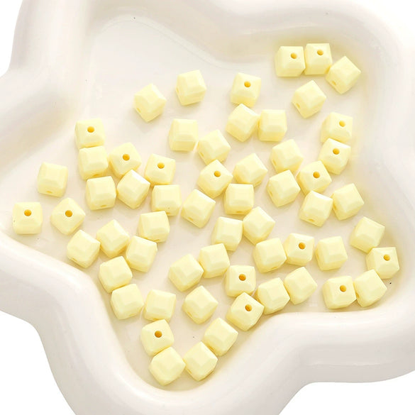 Acrylic Solid Color Square Loose Beads For Handmade Diy Bracelet And Mobile Phone Chain Accessories