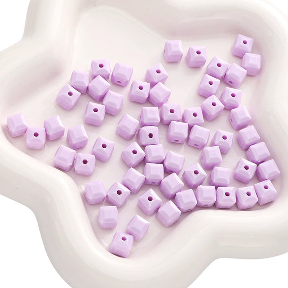 Acrylic Solid Color Square Loose Beads For Handmade Diy Bracelet And Mobile Phone Chain Accessories