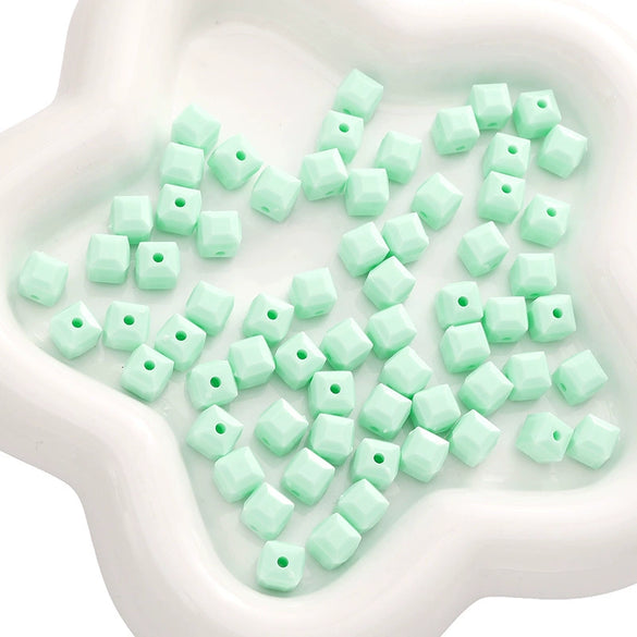 Acrylic Solid Color Square Loose Beads For Handmade Diy Bracelet And Mobile Phone Chain Accessories