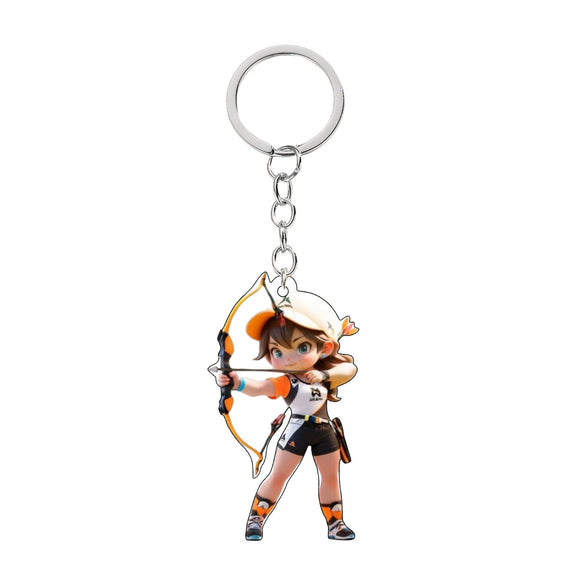 Acrylic Sports Cartoon Characters Basketball Football Theme Keychain 2D Doublesided Printing