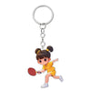 Acrylic Sports Cartoon Characters Basketball Football Theme Keychain 2D Doublesided Printing