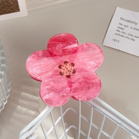 Acrylic Spring Flower Hair Grab Clip With Baking Paint Women's