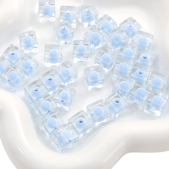 Acrylic Square Beads For Handmade Bracelet And Necklace Accessories Sweet Style Geometric Pattern