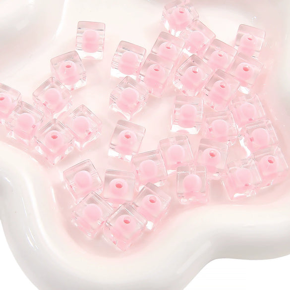 Acrylic Square Beads For Handmade Bracelet And Necklace Accessories Sweet Style Geometric Pattern