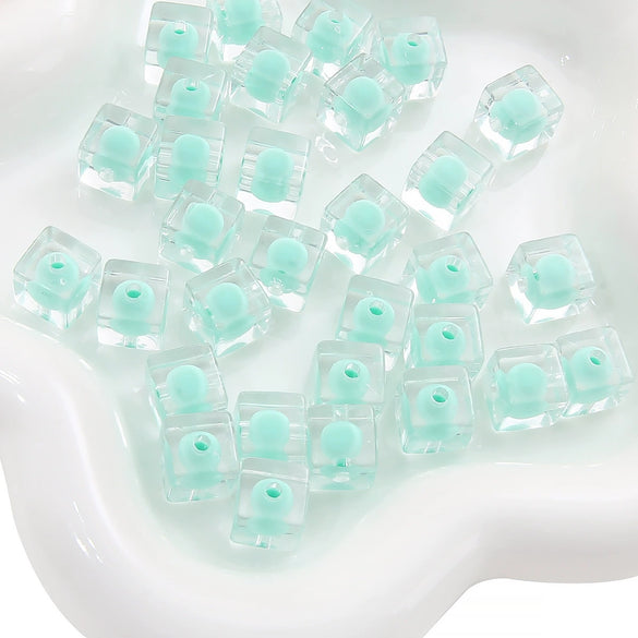 Acrylic Square Beads For Handmade Bracelet And Necklace Accessories Sweet Style Geometric Pattern