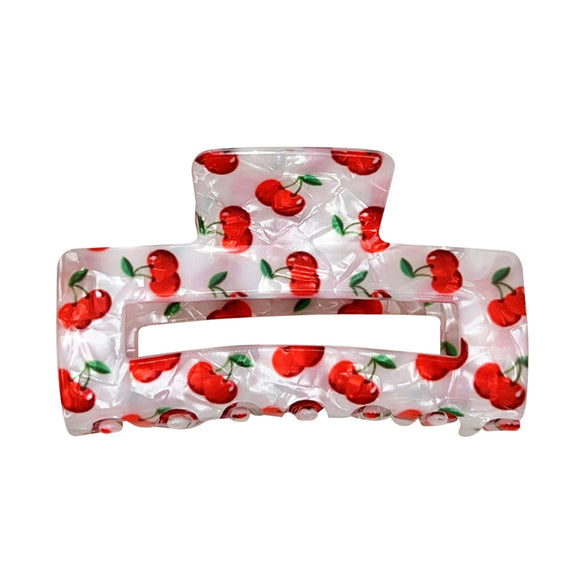 Acrylic Square Hollow Fresh Fruit Print Hair Clip Hair Accessories For Women
