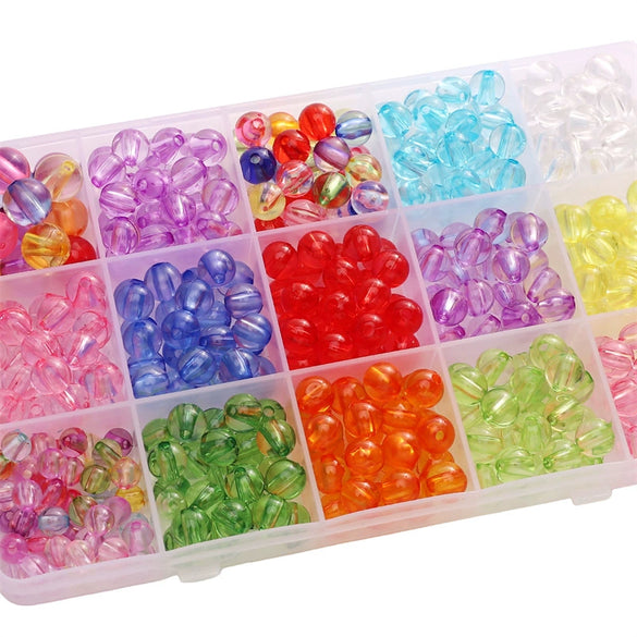 Acrylic Transparent Round Beads Simple Style Starry Sky Pattern Jewelry Material For Bracelet And Necklace