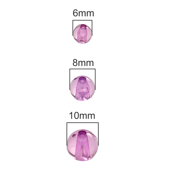 Acrylic Transparent Round Beads Simple Style Starry Sky Pattern Jewelry Material For Bracelet And Necklace