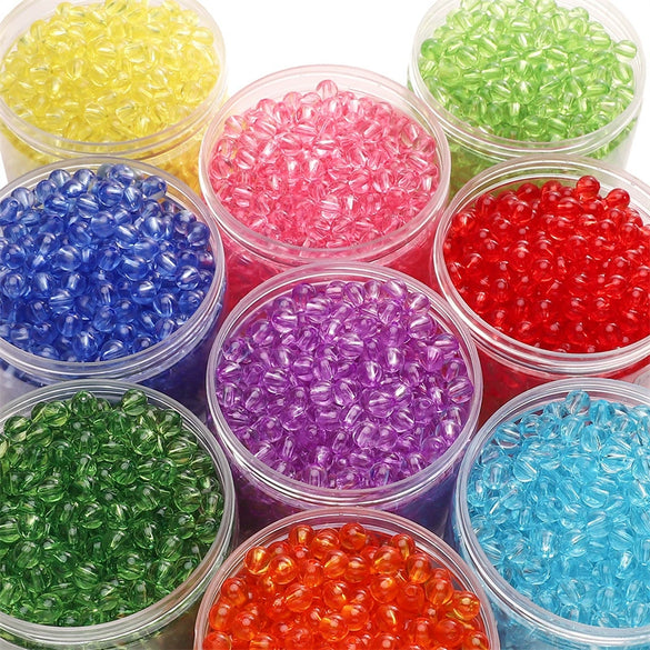 Acrylic Transparent Round Beads Simple Style Starry Sky Pattern Jewelry Material For Bracelet And Necklace