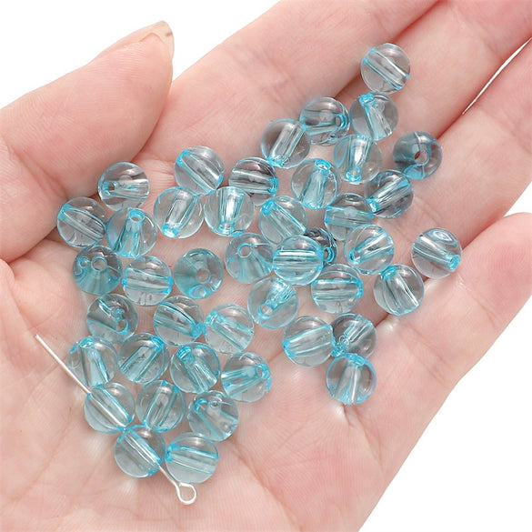 Acrylic Transparent Round Beads Simple Style Starry Sky Pattern Jewelry Material For Bracelet And Necklace