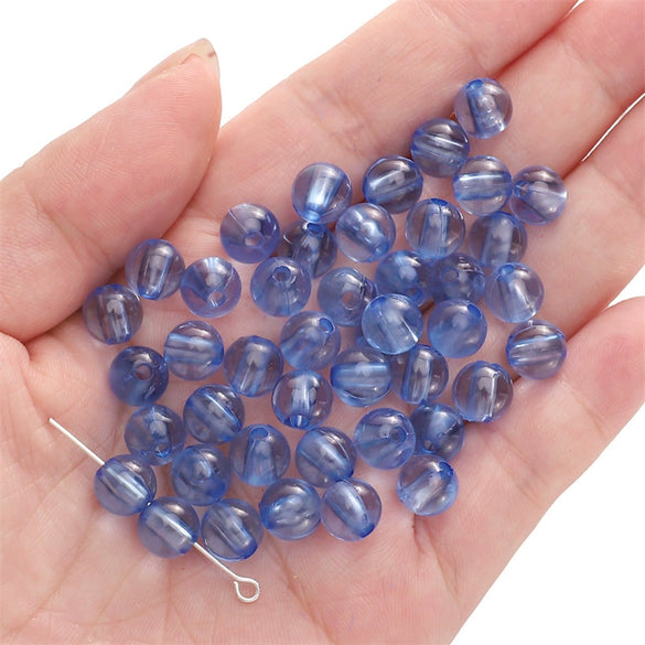 Acrylic Transparent Round Beads Simple Style Starry Sky Pattern Jewelry Material For Bracelet And Necklace