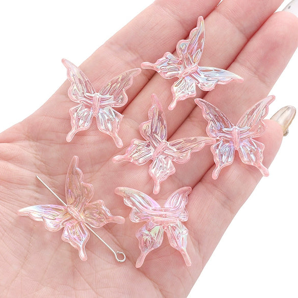 Acrylic Transparent Twocolor Gradient Butterfly Handmade Necklace Pendant Material Accessories