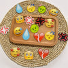 Acrylic Unisex Hair Accessories With Drop Shape And Cute Cartoon Expressions Printing