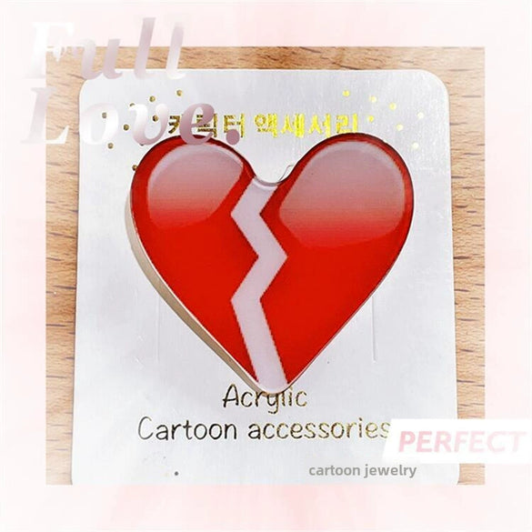 Acrylic Unisex Hair Accessories With Drop Shape And Cute Cartoon Expressions Printing