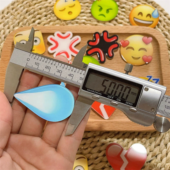 Acrylic Unisex Hair Accessories With Drop Shape And Cute Cartoon Expressions Printing