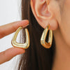 Acrylic Water Drop Earrings Geometric Style Stainless Steel Ear Needle Electroplated