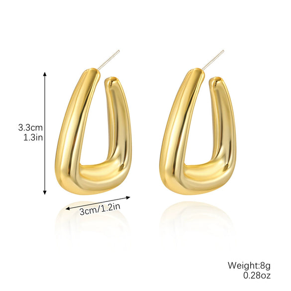 Acrylic Water Drop Earrings Geometric Style Stainless Steel Ear Needle Electroplated