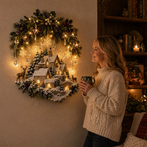 Acrylic Waterfall String Lights With Bows Snowflakes And Stars Christmas Wall Decoration Ambient Lighting