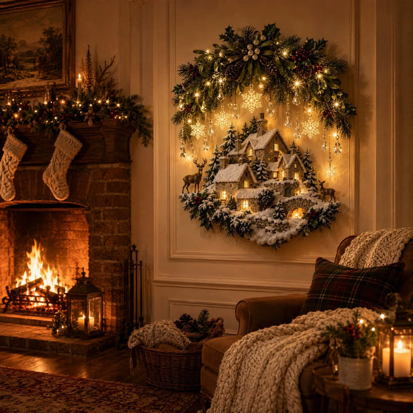 Acrylic Waterfall String Lights With Bows Snowflakes And Stars Christmas Wall Decoration Ambient Lighting