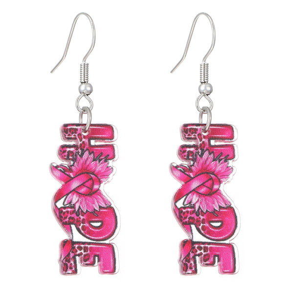 Acrylic Women's Earrings With Bow Tie Letter Pattern And Paint Design
