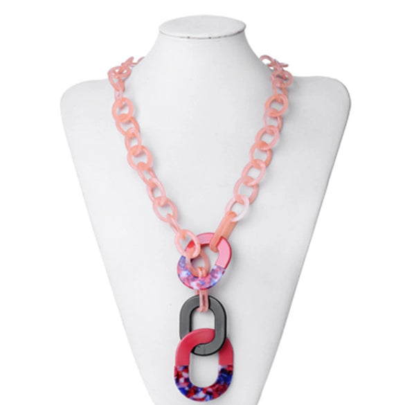 Acrylic Women's Necklace Bead Chain Geometric Baking Varnish Hip Hop Jewelry