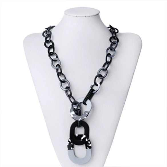 Acrylic Women's Necklace Bead Chain Geometric Baking Varnish Hip Hop Jewelry