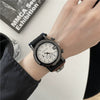Adhesive Canvas Band Quartz Watch Alloy Case Ordinary Glass Mirror Leisure Style For Men And Middle School Students
