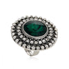 Adjustable Alloy Flower Round Ring With Full Diamond Inlay Creative Elegant Fashion Ring For Unisex