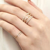 Adjustable Geometric Open Ring For Women And Men Electroplated Copper With Diamond Accent And Gold Plated Finish Simple Fashion Jewelry
