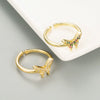 Adjustable Open Copper Butterfly Ring With Colorful Micro Inlaid Zircon Stones Cute Fashion Jewelry For Women And Unisex Wear