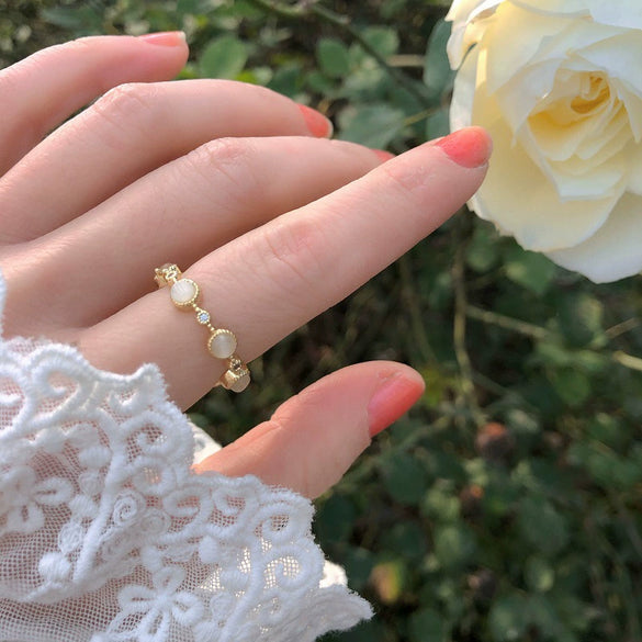 Adjustable Open Ring For Women Copper Heart Shaped Retro Style With Electroplating