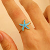 Adjustable Open Ring Stainless Steel Marine Animal Style Electroplated