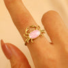 Adjustable Open Ring Stainless Steel Marine Animal Style Electroplated
