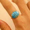 Adjustable Open Ring Stainless Steel Marine Animal Style Electroplated