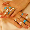 Adjustable Open Ring Stainless Steel Marine Animal Style Electroplated