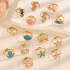 Adjustable Open Ring Stainless Steel Marine Animal Style Electroplated
