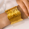 Adjustable Open Titanium Steel And 18K Stainless Steel Bracelet With Electroplating Treatment Metal Sense