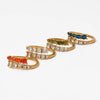 Adjustable Opening Ring Stainless Steel Zircon Inlay Simple Geometric Electroplated Women's Ring
