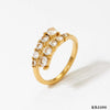 Adjustable Opening Ring Stainless Steel Zircon Inlay Simple Geometric Electroplated Women's Ring