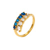 Adjustable Opening Ring Stainless Steel Zircon Inlay Simple Geometric Electroplated Women's Ring
